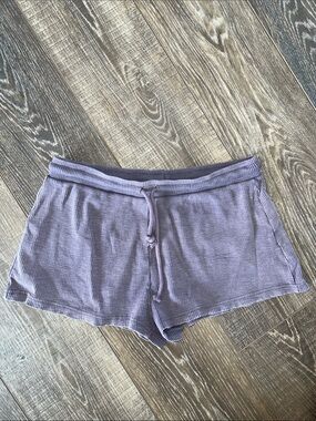 Zara Lavender Ribbed Drawstring Lounge Shorts